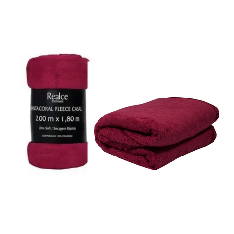 Manta Cobertor Microfibra Lisa Para Casal 180x200